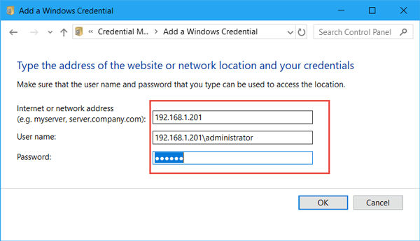 Password credentials