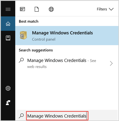 manage windows credential