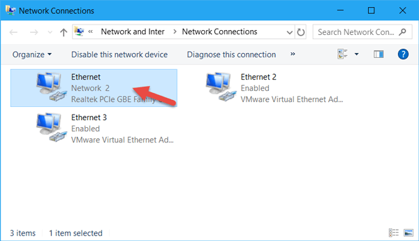 right click on network and properties