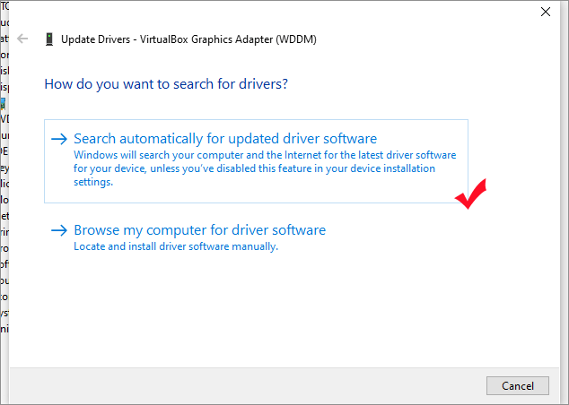 search automatically for updated driver software