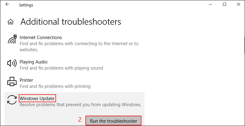 run the troubleshooter