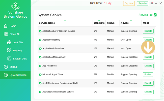 manage target service