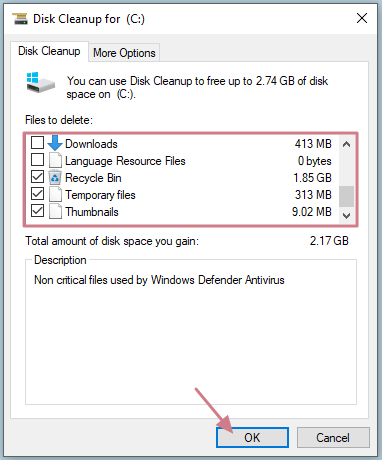 clean up system drive