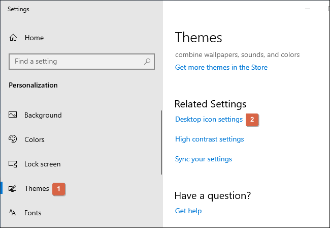 click desktop icon settings