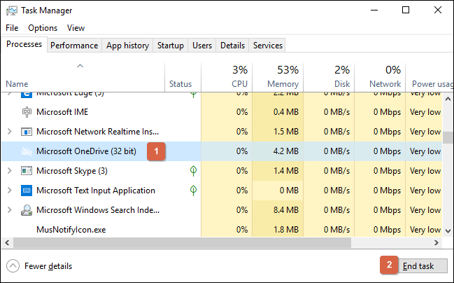 end task for onedrive