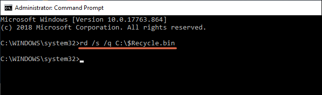 reset recycle bin