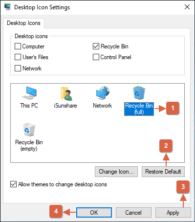 restore recycle bin icon