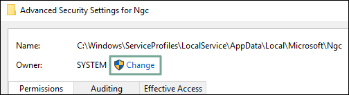 click change in owner option