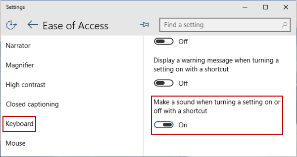 enale keyboard setting