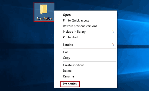 open folder properties