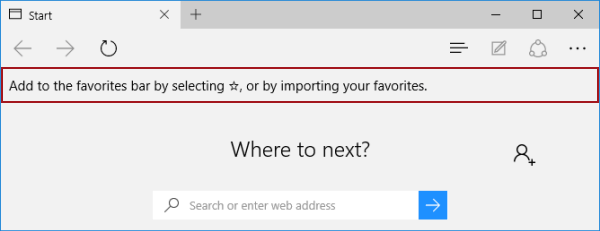 favorites bar in Microsoft Edge