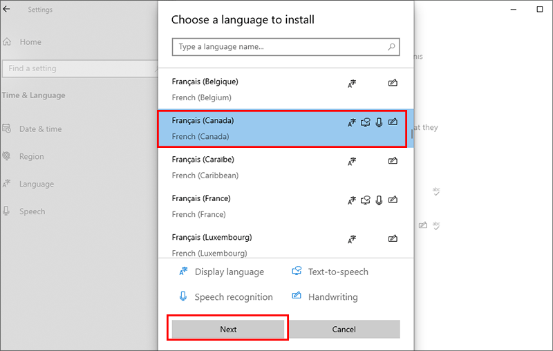 choose a language to install