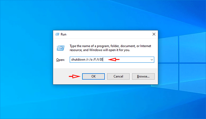 input the command inside the run box