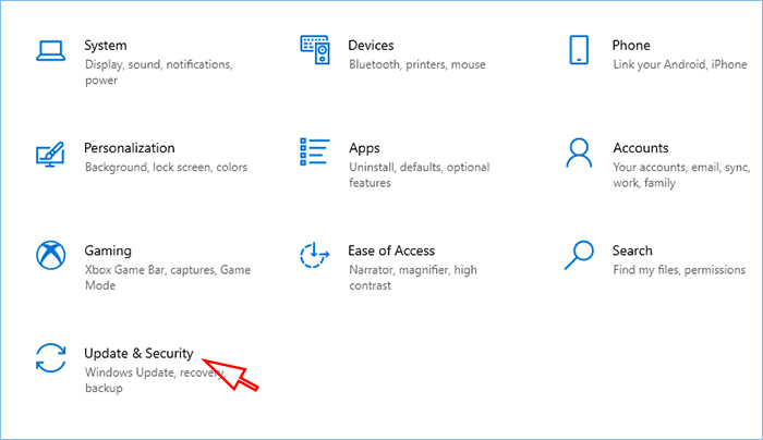 click Update & Security