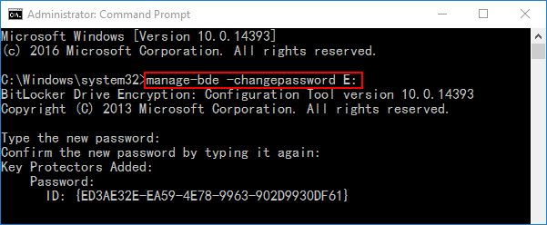 change bitlocker password in cmd