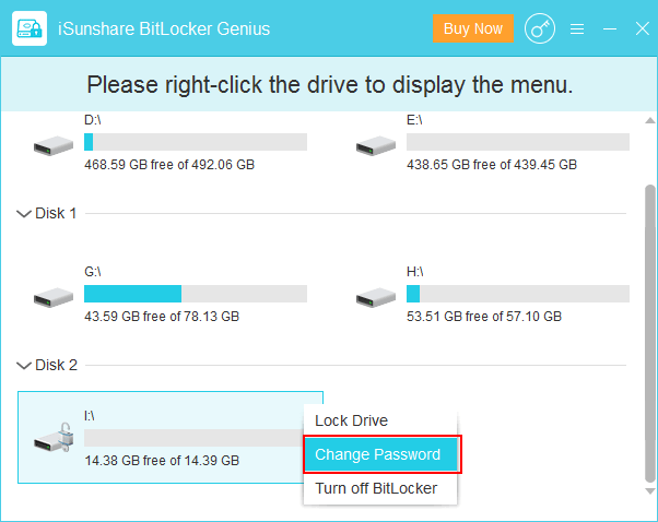 change bitlocker password