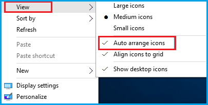 select view and choose auto arrange icons