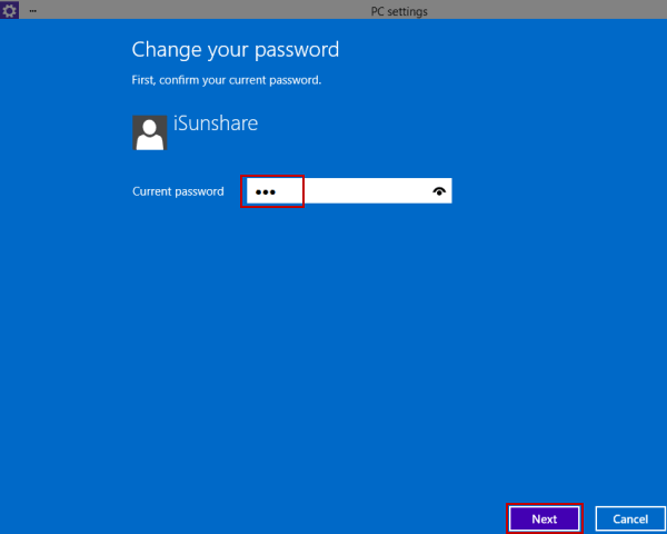 change startup password on windows 10