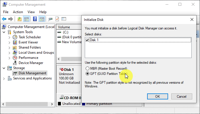 use gpt style for ssd