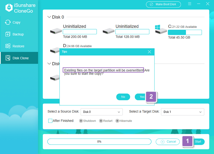 begin cloning in clonego