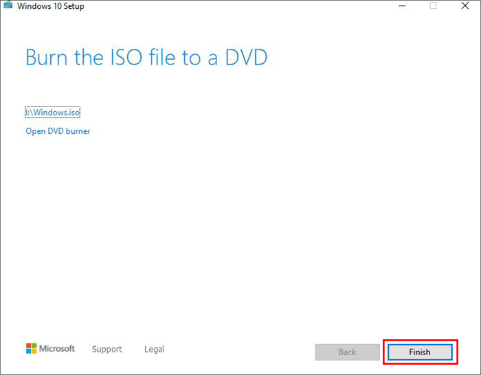 burn the ISO image file to a DVD