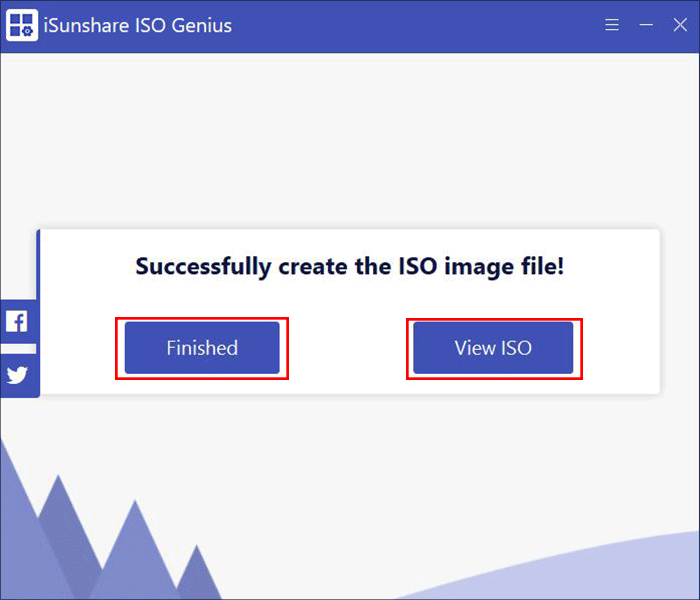 successfully create the ISO image file