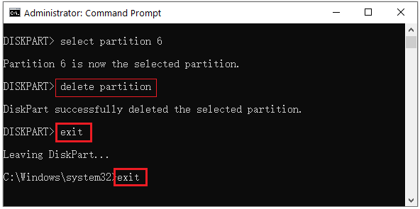 exit command prompt