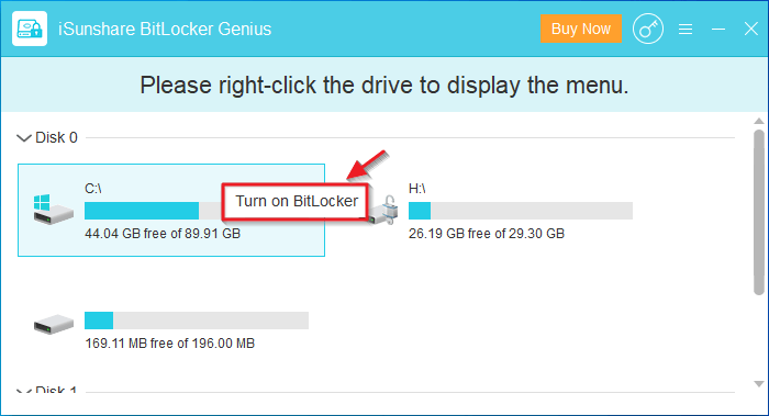 turn on bitlocker in tool