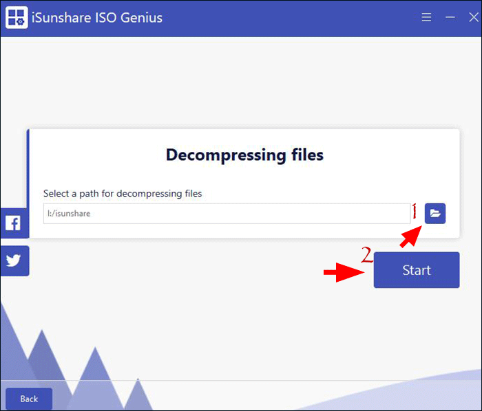 select a path for decompressing