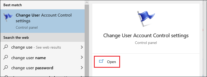 change user account control settings