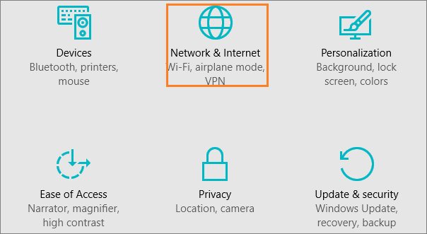 select network and internet