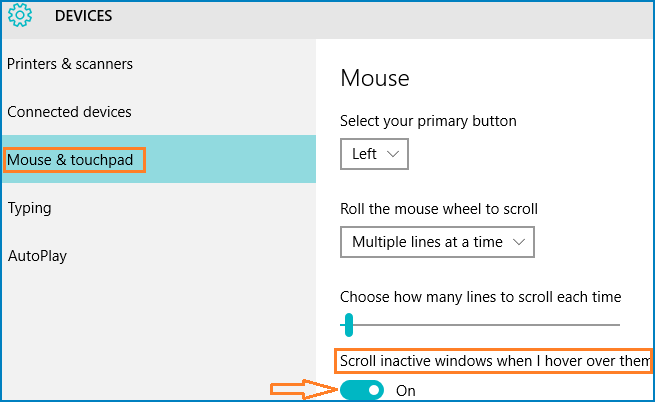 disable and enable scroll inaction windows