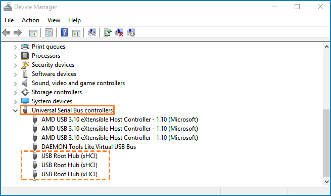 expand universal serial bus controllers