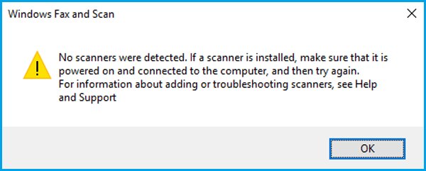 How to Fix] Windows Fax and Scanners Detected"