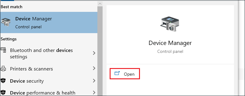 open device manager