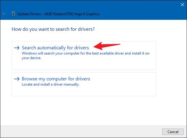 search automatically for drivers