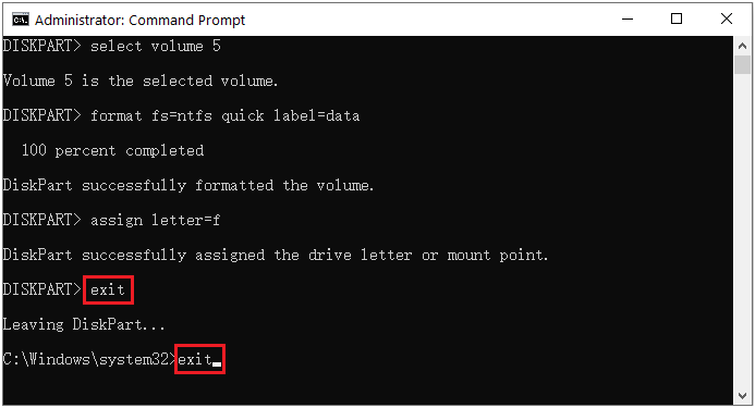 exit command prompt