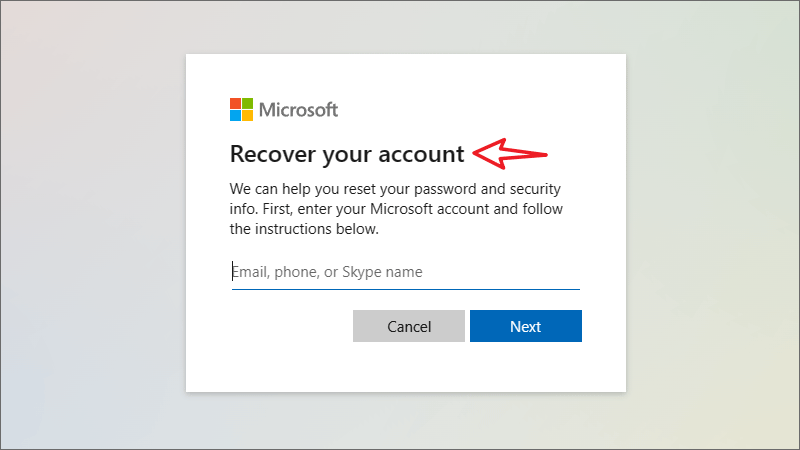 recover microsoft account password