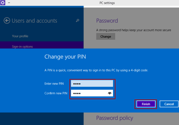 change PIN