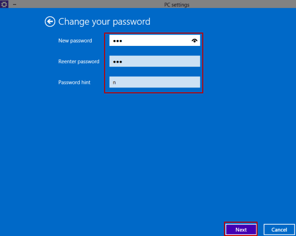 change user password