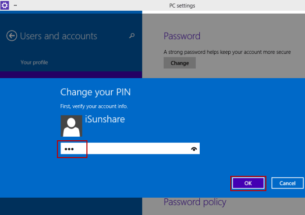 input user password