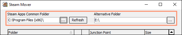 folder settings in tool