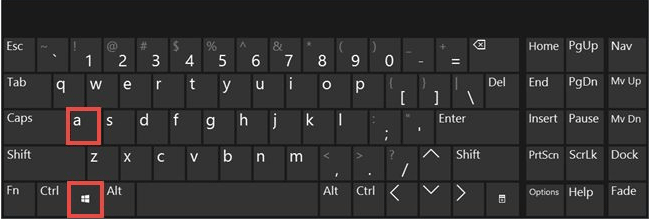 press win and A key combination