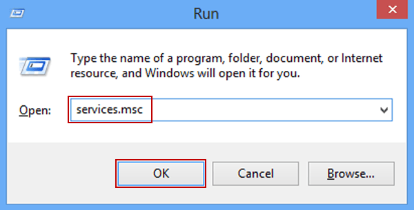 open Service with run command