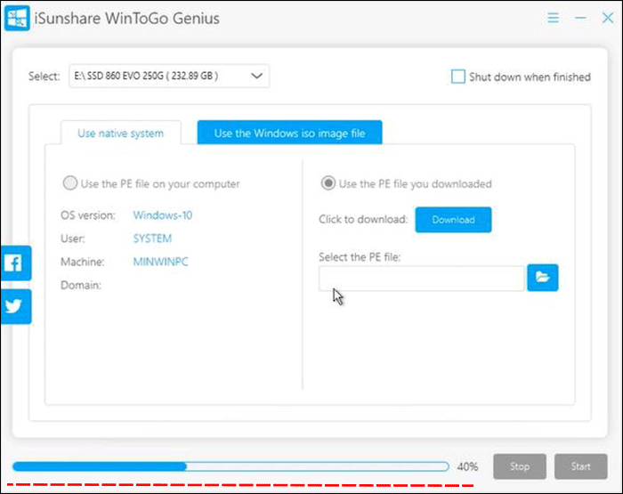 wait for copy win 10 system and creating a protable win 10 system