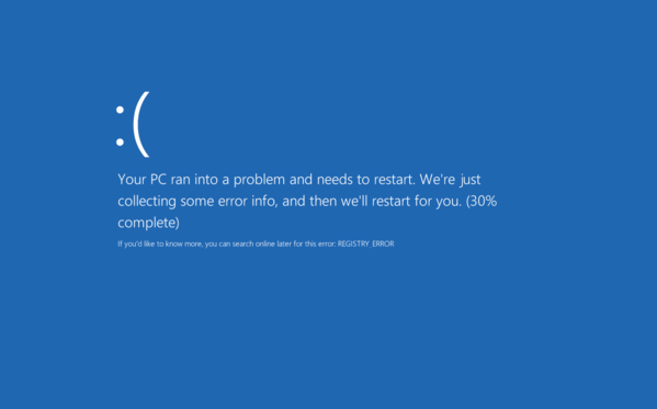 alert blue screen of death dialog