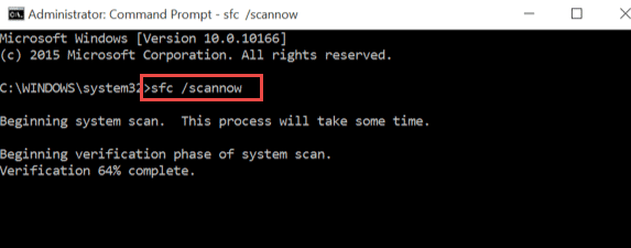 input sfc scannow command 