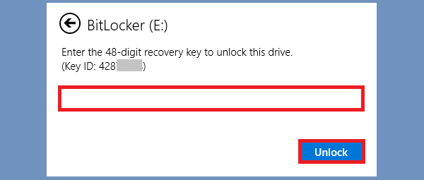 enter recovery key