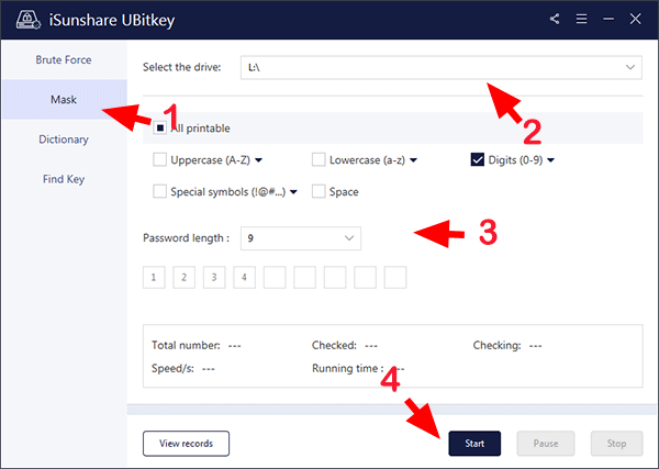 recover BitLocker password with UBitkey