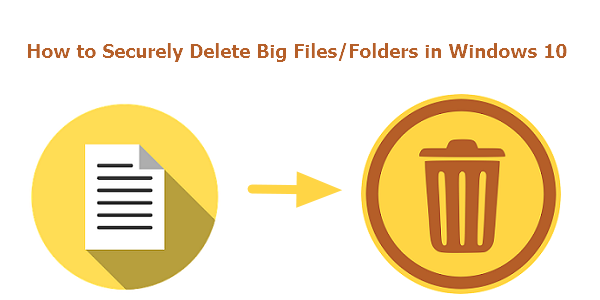 securely delete big files or folders in Windows 10